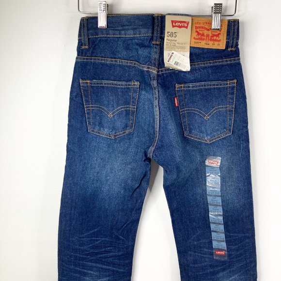 Levi's 505 Boy's Blue Jeans Size 10 Slim Straight Leg Regular Fit NEW - Picture 9 of 10